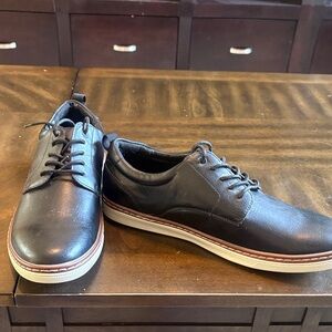Alfani Black Leather Oxfords with White Sole